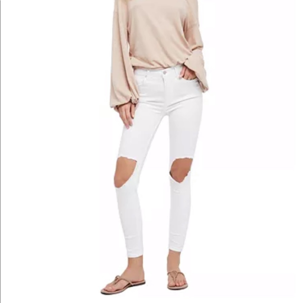 FREE PEOPLE High-Rise Busted Skinny Jeans